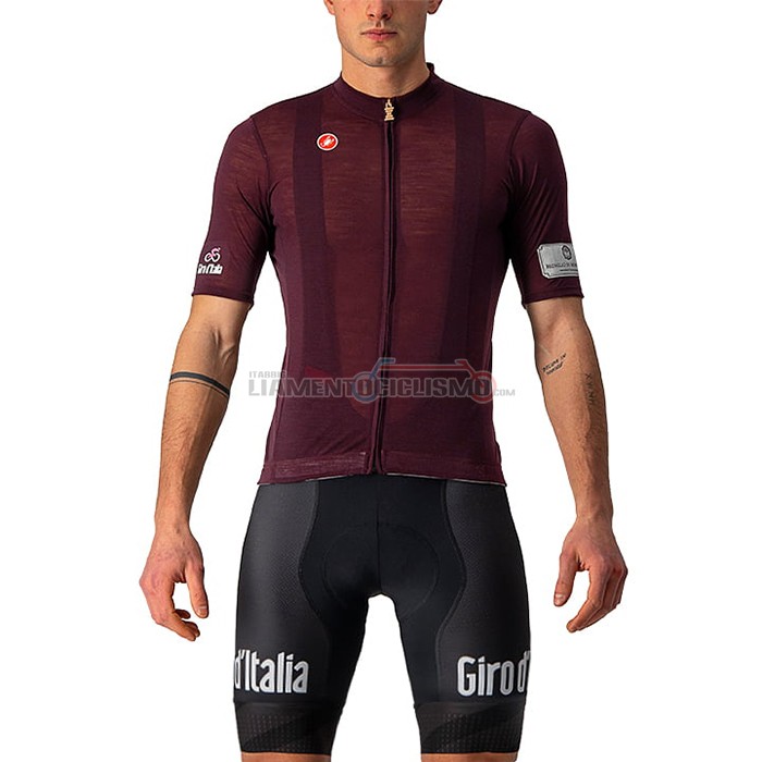 Abbigliamento Ciclismo Giro d'Italia Manica Corta 2021 Spento Rosso